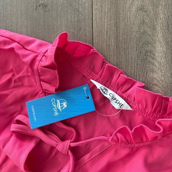 New Cupshe Pink Tiered Sleeveless Tie Dress - Picture 4 of 6